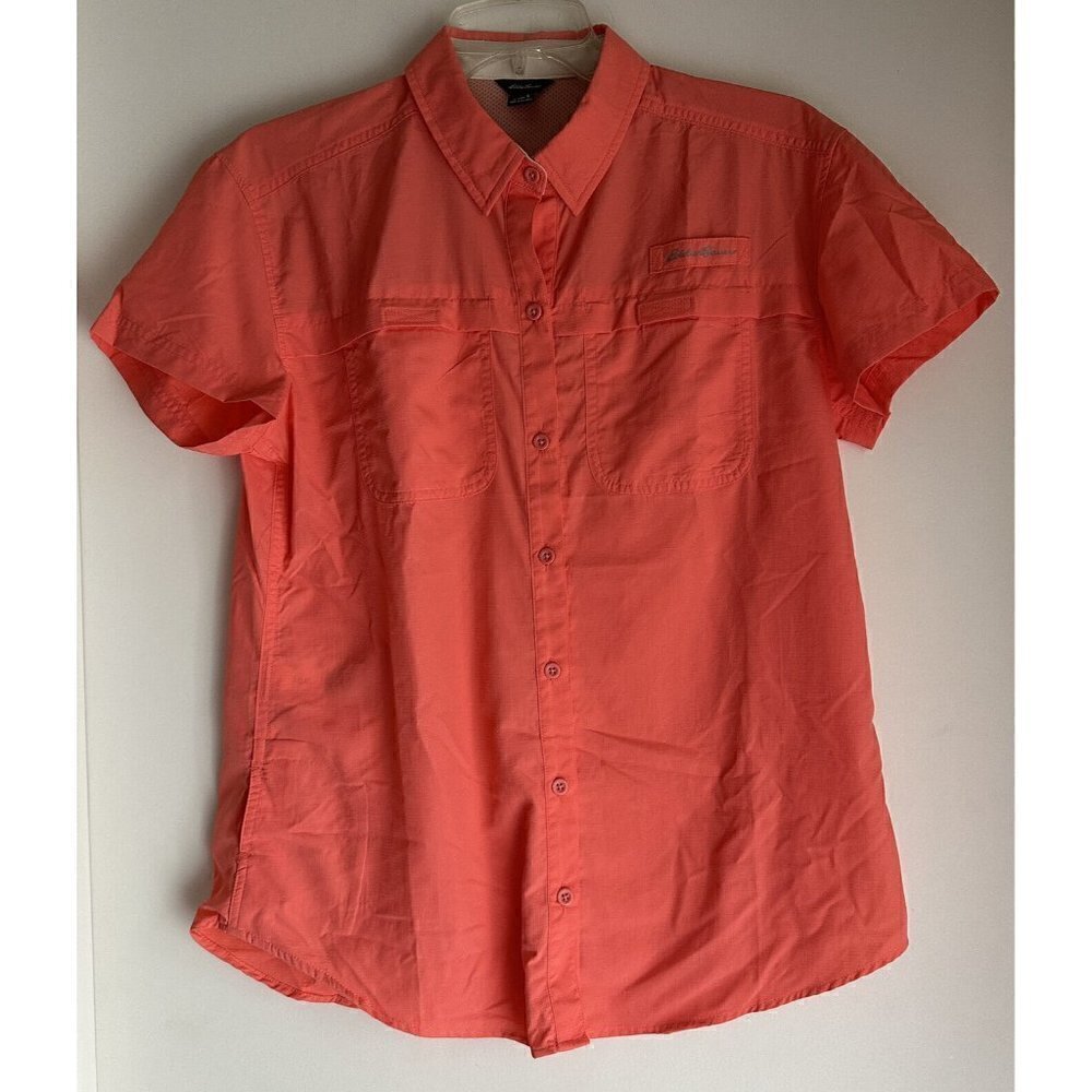 Columbia Womens Size Small Salmon Silver Ridge Utility Short Sleeve Shirt